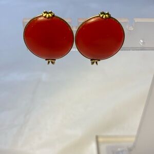 Vintage Castlecraft Bali Hue Red Slide-on Earrings